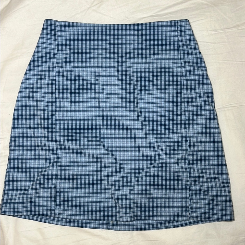 Brandy Melville | Blue Checkered Women's Mini Skirt